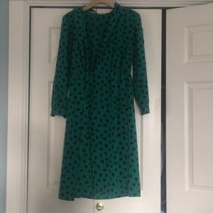 Green and black clover vintage dress